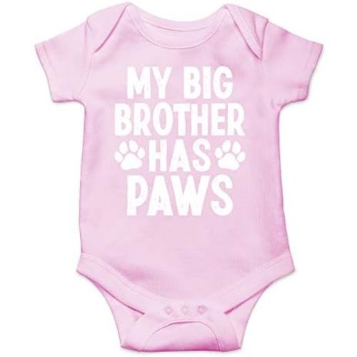 CBTwear My Big Brother Has Paws - Baby Clothes - Funny Newborn Bodysuit Outfits for Boys and Girls
