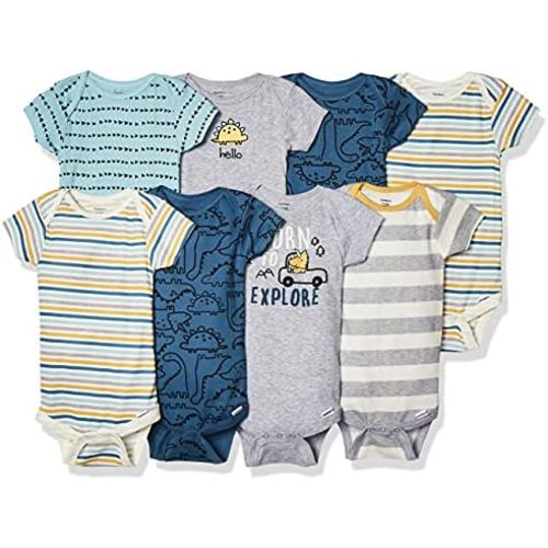 Gerber Baby Boys' 8-Pack Short Sleeve Onesies Bodysuits