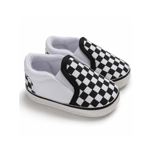 Madjtlqy Baby toddler shoes, soft-soled slippers, sneakers, checkered children's non-slip shoes