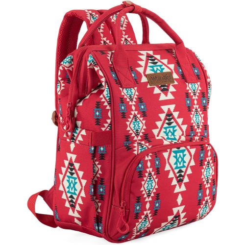 Wrangler Aztec Backpack Organized Daypack Travel Baby Bag with Stroller Strap and Side Bottle Pockets WG2204-9110LV