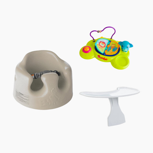 Bumbo Floor Seat, Play Tray & Playtop Safari Entertainment Bundle - Taupe
