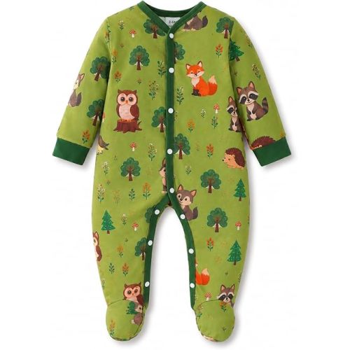Baby Boy Clothes Baby Boy Outfits Footed Romper Snap Animal Print Preemie Newborn 0 3 6 12 Months