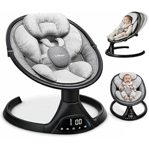 Lulabelle Baby Swings for Infants, 3-in-1 Infant Swing, 5 Sway Speeds | 10 Preset Lullabies & Bluetooth, Portable Newborn Swing for Home or Travel | Baby Rocker with Adjustable Height