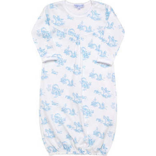 Toile Gown, White & Blue - Nellapima Swaddles