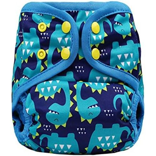 OsoCozy Newborn Reusable Cloth Diaper Covers - Adjustable Snap Fit & Double Leg Gussets for Babies 6-12 Pounds. Use with Prefold, Flat or Fitted Cloth Diapers or Snap-in Inserts