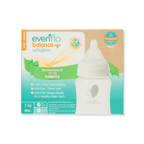 Evenflo Balance+ Safeglass Baby Bottle (3-6 oz.) - white/multi, one size