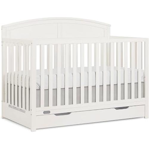 Dream On Me Storybrooke Convertible Baby Crib with Storage Drawer, Cream
