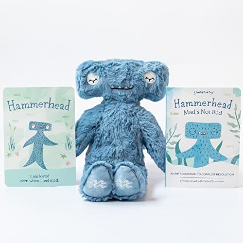 Slumberkins Hammerhead Kin Board Book and Stuffed Animal Set | Promotes Conflict Resolution, Social Skills & Responsibility | Social Emotional Learning & Development | 14 Soft Plush