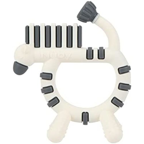 Nuby Geo Zoos Massaging Silicone Teether with Multiple Textures, 3m+, Zebra