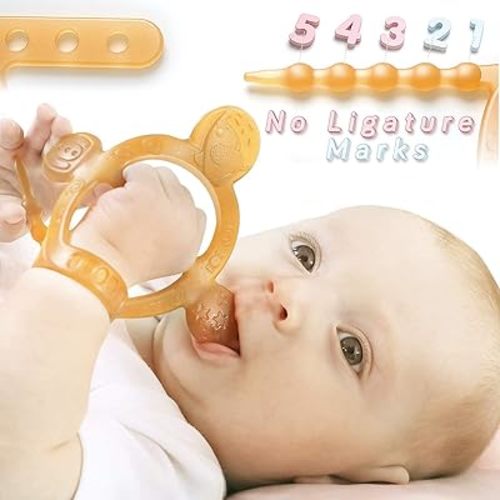 COLOROUND Baby Teething Toys for Babies 0-6 6-12 Months Never Drop from Hand Baby Teethers for Infants Toddlers Silicone Molars Adjustable Wristband Chew Toys for Babies 3 4 5 6 7 8 9 10 11 12 Months