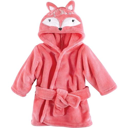 Hudson Baby Unisex Baby Plush Animal Face Bathrobe, Boho Fox, 0-9 Months