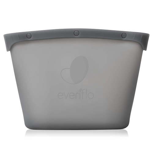 Evenflo Silicone Steam Baby Bottle Sterilizer and Sanitizer Bag, Microwave Steamer, Grey