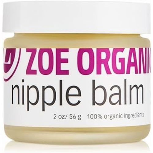 Zoe Organics - Organic Nipple Balm, For Breastfeeding, Maternity and Pregnancy, Helps Make Breastfeeding More Comfortable, Safe and Non-Irritating for Mom and Baby (2 Ounces)