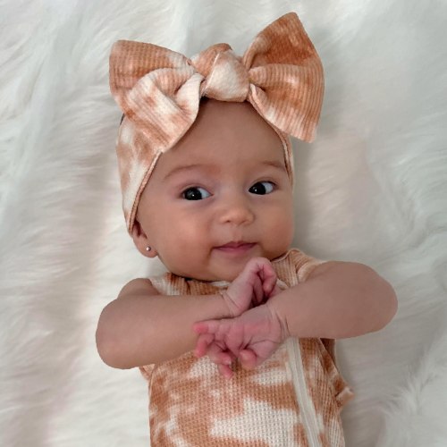 Organic Waffle Knot Bow, Spice Tie Dye