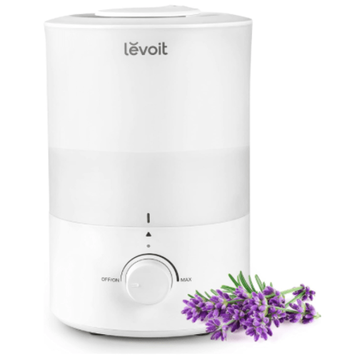 LEVOIT Humidifiers for Bedroom, Quiet (3L Water Tank) Cool Mist Top Fill Essential Oil Diffuser with 25Watt for Home Large Room, 360° Nozzle, Rapid Ultrasonic Humidification for Baby Nursery and Plant - White - Medium Humidifier