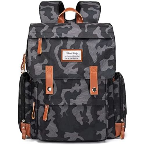 Frank Mully Diaper Bag Backpack Large Multifunction Travel Baby Bag for Mom Dad Camo