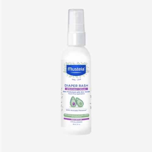 Mustela Baby Diaper Rash Cream Spray – Touch-Free protectant with Zinc Oxide & Natural Avocado - Treats, Soothes and Prevents Diaper Rash- Fragrance-Free - 3 fl. oz
