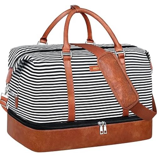 IBFUN Weekender Bags for Women, 21" Weekender Travel Bag, Travel Duffle Bag with Shoe Compartment Carry on Overnight Duffel Bag for Weekend Travel Business Trip