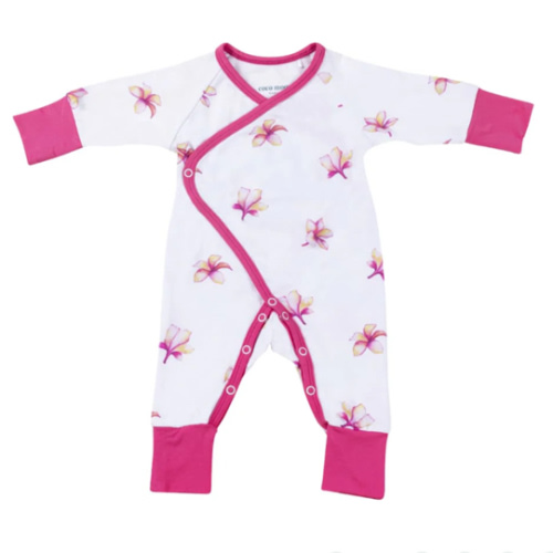 Plumeria Bamboo Newborn Coverall