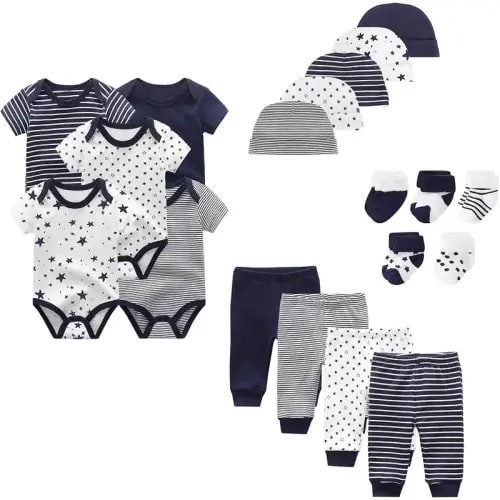 Fashion Unisex Newborn Baby Products 19-Piece 100% Cotton Cartoon - TikTok Shop