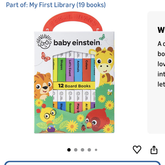 Baby Einstein - My First Library Board Book Block 12-Book Set - First Words, Alphabet, Numbers, and More! - PI Kids