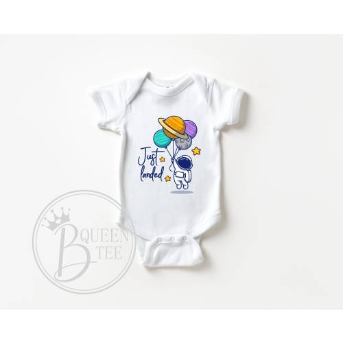 Just Landed Baby Onesie®, Spaceship Baby Onesie®, Astronaut Baby Bodysuit, Baby Shower Gift, infant astronaut, Funny Onesies®, Baby Gift.