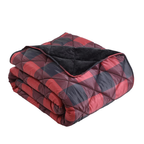 Coleman Oversized Cozy Warm Outdoor & Indoor Water Repellent Eazy Care Reversible Red/Black Throw Blanket for All Ages