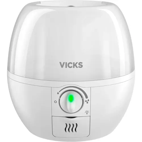 Vicks 3-in-1 SleepyTime Humidifier, #1 Brand Recommended by Pediatricians*. Cool Mist Humidifier with Night-Light, and  Essential Oil Diffuser for Baby and Kids rooms. Visible Cool Mist, White.