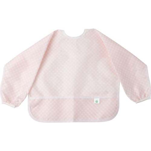 The Cover Everything Infant Bib, Pink Gingham - Apple of My Isla | Maisonette