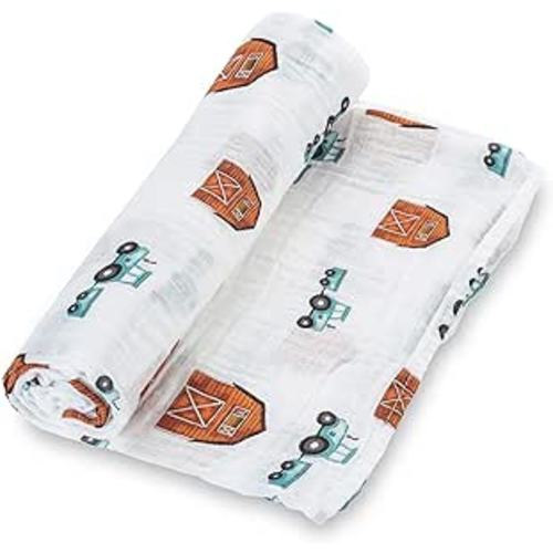 Amazon.com: LollyBanks Swaddle Blanket | 100% Muslin Cotton | Gender Neutral Newborn and Baby Nursery Essentials for Girls and Boys, Registry | Barn Print : Baby