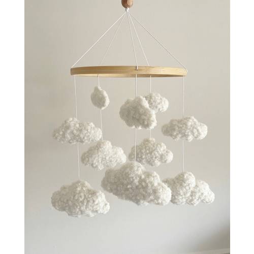 BOUCLE CLOUD cot mobile | cot mobile | cloud cot mobile | boucle | crib mobile | nursery decoration | cloud nursery | neutral nursery | baby