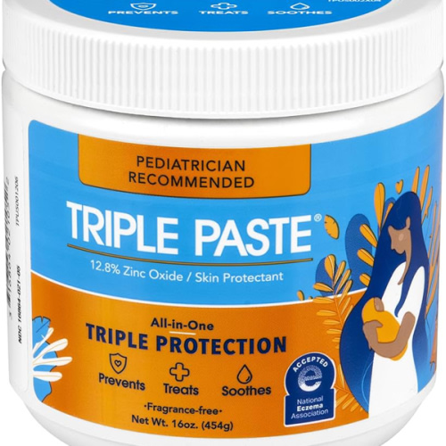 Triple Paste Diaper Rash Cream for Baby - 16 Oz Tub – Zinc Oxide Ointment Treats, Soothes and Prevents Diaper Rash - Pediatrician-Recommended Hypoallergenic Formula for Daily & Overnight Protection