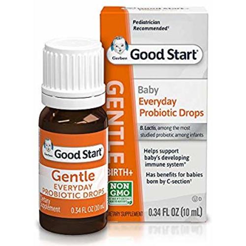 Gerber Gentle Baby Everyday Probiotic Drops for Newborn, Infants, Baby & Toddlers, Digestive Health & Immune System, Clinically proven, 0.34 Fl Oz
