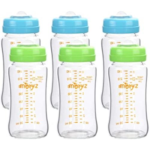 Evenflo Feeding Balance + Angled Standard Neck Bottle 5oz 6pk with Balance + Pacifier Sample