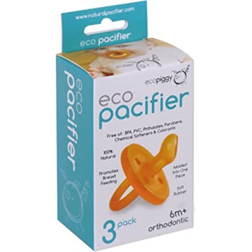 Ecopiggy Ecopacifier Natural Pacifier Orthodontic (3 Pack) 6 Months+