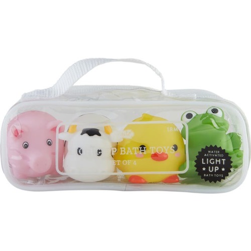 Mud Pie Light-Up Farm Bath Toys, White