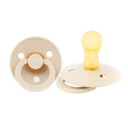 Bibs Pacifier Bibs 0-6m Set of 2 - Beige (Size 1) - Clement