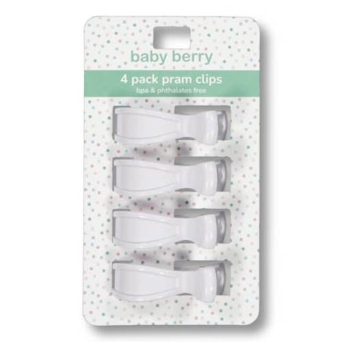 White Baby 4 Pack Pram Clips | Best&Less™ Online