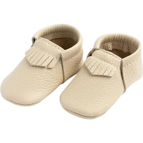3-6mo Freshly Picked First Pair City Leather Baby Moccasins Unisex - Baby Girl Shoes, Baby Boy Shoes - Soft Sole Baby Shoes, Crib Shoes