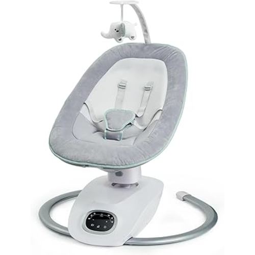 Momcozy CocoSway Baby Swing for Infants to Toddler, 3D-Motion Electric Baby Swing with 6 Motions & 4-Speeds, Remote Control, Infant Swing with 8 Preset Lullabies for Baby Boy Girl Up to 20 lbs