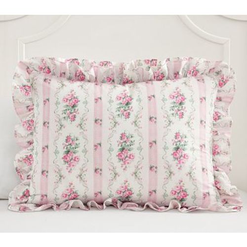LoveShackFancy Dreamy Days Ruffle Organic Duvet , Std Sham , Pink Multi