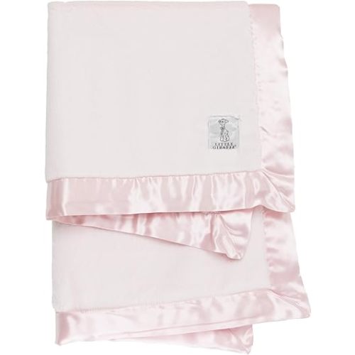 Little Giraffe Baby Blanket - Luxe Soft Blanket with Satin Trim - Baby Stroller Blanket - Newborn Baby Essentials & Baby Gifts - 29x35" - Pink