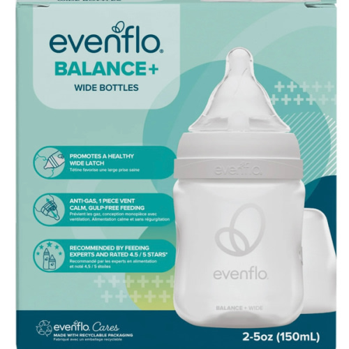 Evenflo Feeding Premium Proflo Venting Balance Plus Wide Neck Baby, Newborn and Infant Bottles - Developed by Pediatric Feeding Specialists - 5 Ounce (Pack of 6)