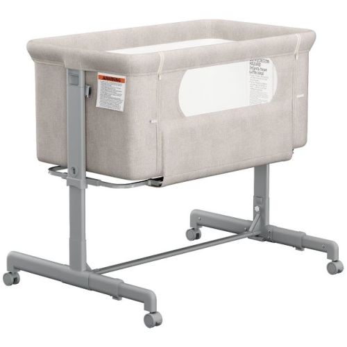 BabyBond 3-in-1 Baby Bassinet with Comfy Mattress, Wheels & 6 Height Adjustments(Beige)