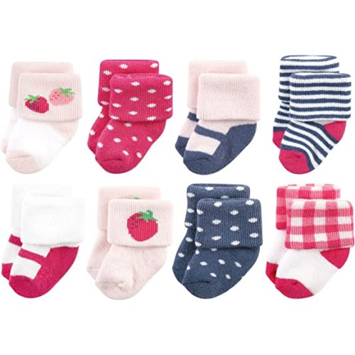 Hudson Baby Baby Girls' Cotton Rich Newborn and Terry Socks