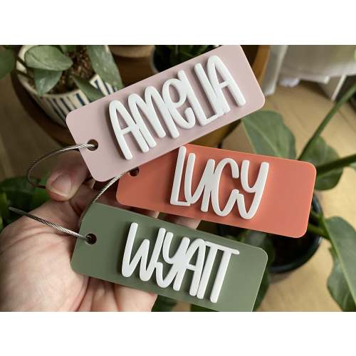 Acrylic Bag Tag, Custom Acrylic Tag, Kids Name Keychain, Lunch Box Tag, Personalized Tag, Custom Backpack Tag, Keychain For Kids