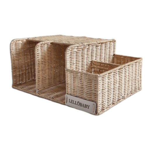 LELLOBABY™ X Hampton BABY - Deluxe Rattan Diaper Caddy