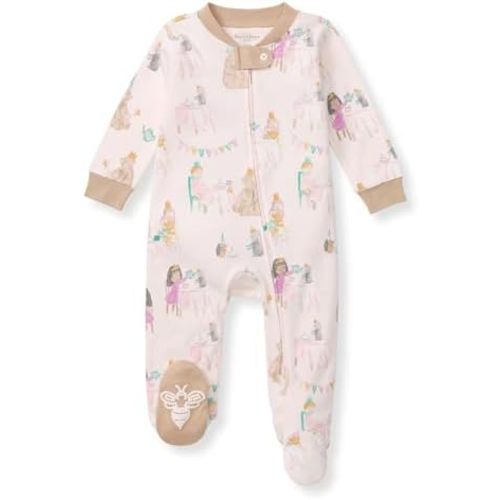 Burt's Bees Baby Girls' Organic Cotton Sleep and Play Footed Pajamas