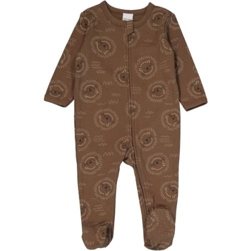 Dark Brown Baby Cotton 2-Way Zip Romper | Best&Less™ Online