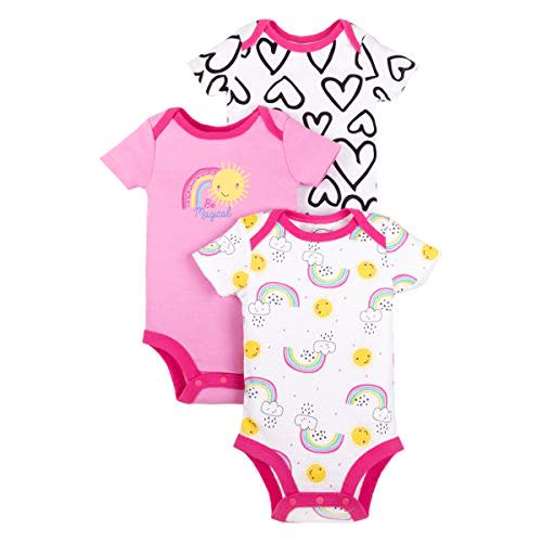 Lamaze baby-girls Short Sleeve Cotton Bodysuit, Snap Closure